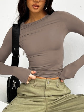 Haut à manches longues pour femme en tissu stretch par berg-feldt