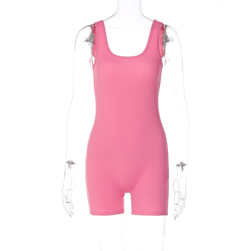 Combinaison sportive pour femme avec motif côtelé et fines bretelles de berg-feldt