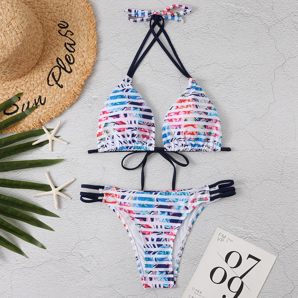 Haut de bikini triangle, bas à lacets et coupe élastique Berg-Feldt pour femme