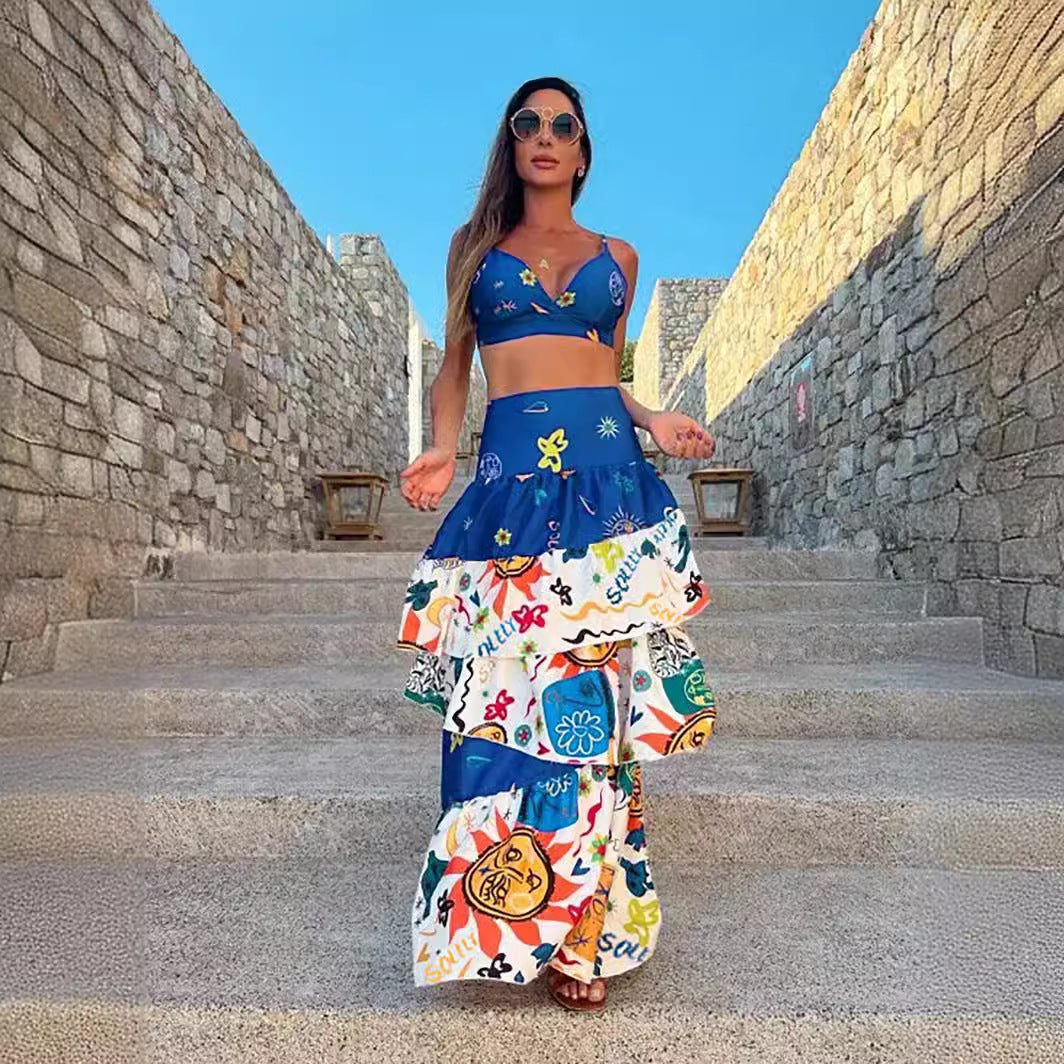 Tenue d'été pour femme : Ensemble deux pièces avec haut à volants et bustier tendance de berg-feldt