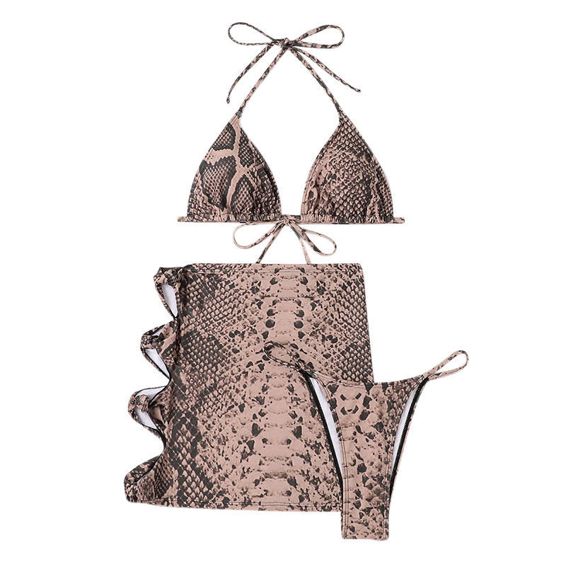 Ensemble bikini pour femme avec imprimé serpent chic et jupe fantaisie de berg-feldt