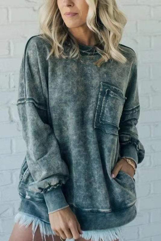 Sweat-shirt décontracté oversize pour femme avec détails à volants Berg-Feldt