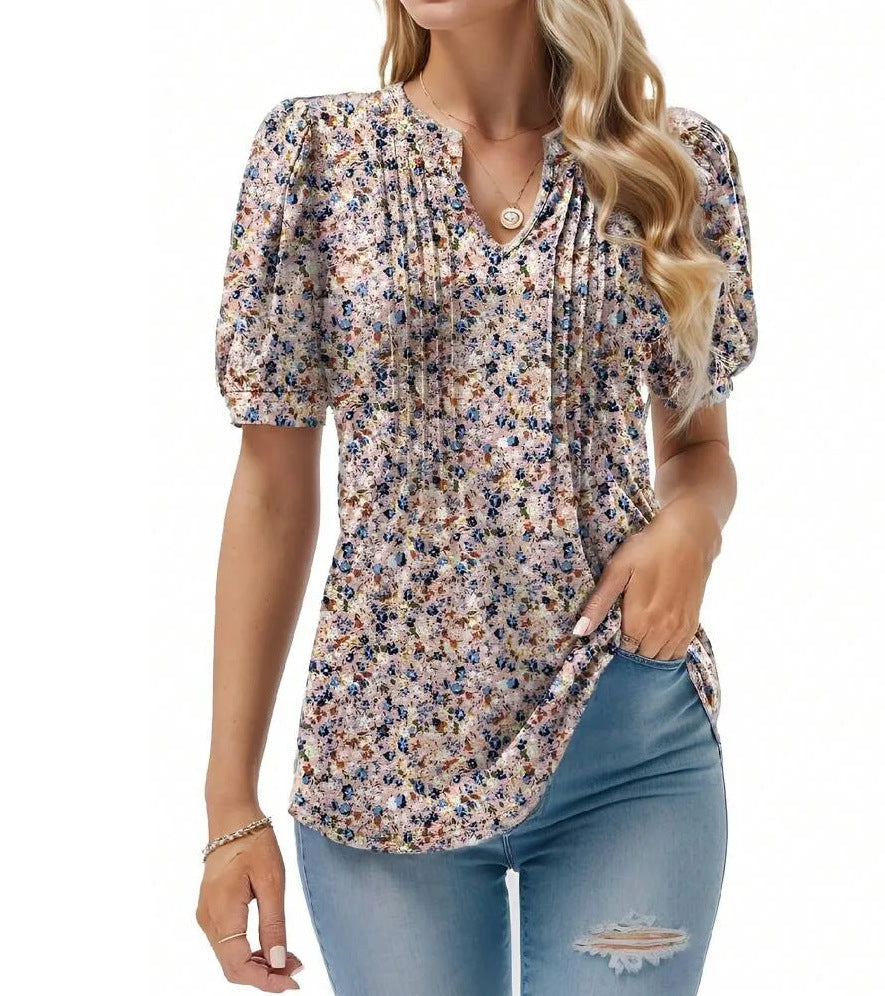 Robe-chemise à volants et imprimé floral de berg-feldt
