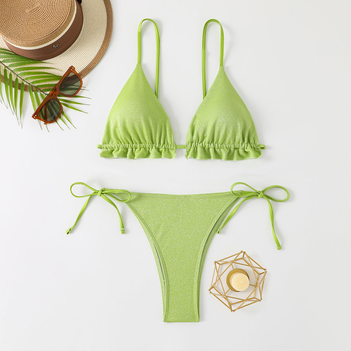 Ensemble bikini pour femme berg-feldt avec volants brillants et bretelles réglables