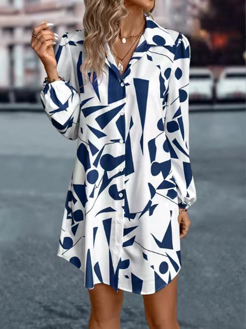 Berg-Feldt Damen Kleid mit grafischem Muster und modernen Details