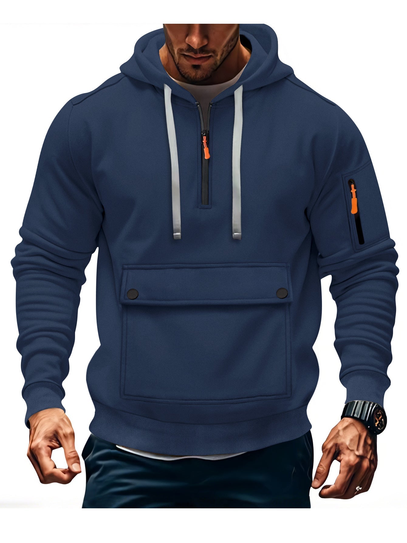 Herren lässige Kapuzenpullover mit praktischen Taschen Berg-Feldt