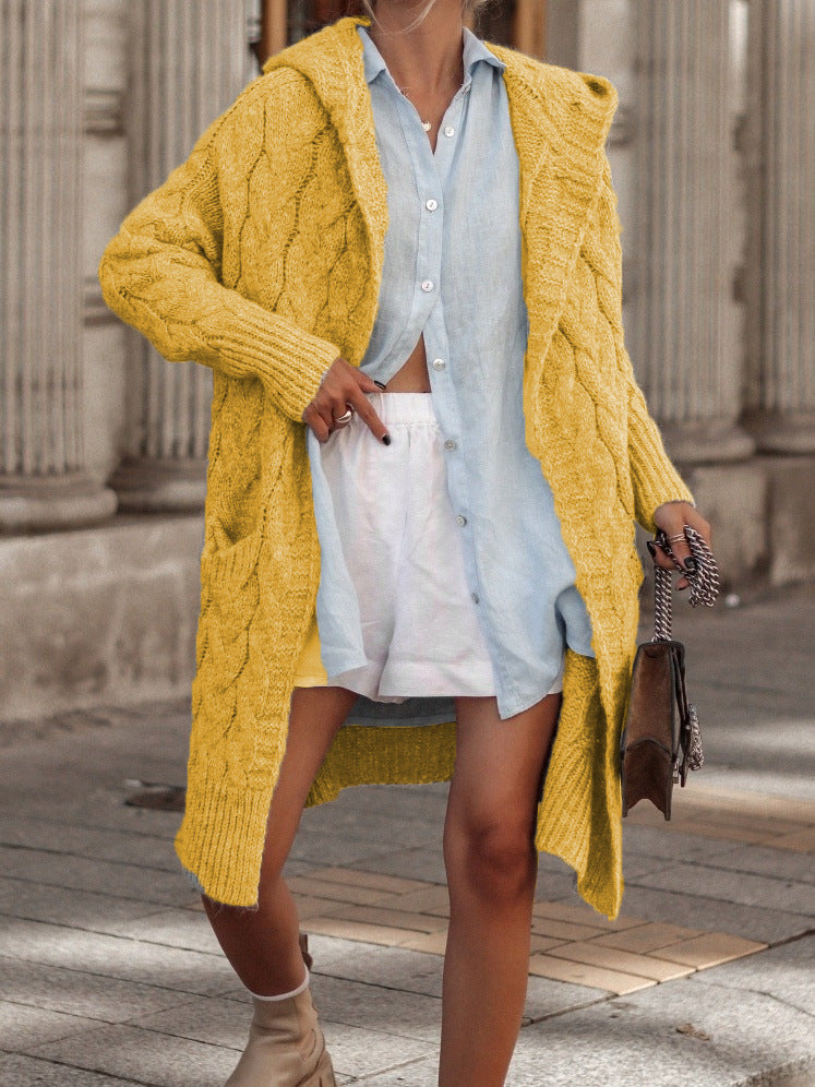Cardigan long femme avec motif torsadé moderne et doublure douillette Berg-Feldt