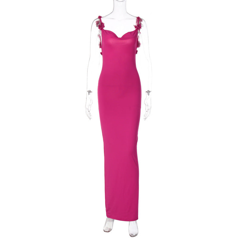 Robe longue Berg-Feldt pour femme avec détails floraux sophistiqués