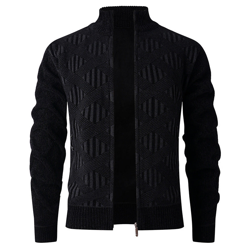 Herren Strickjacke mit strukturiertem Design und modernem Reißverschluss Berg-Feldt