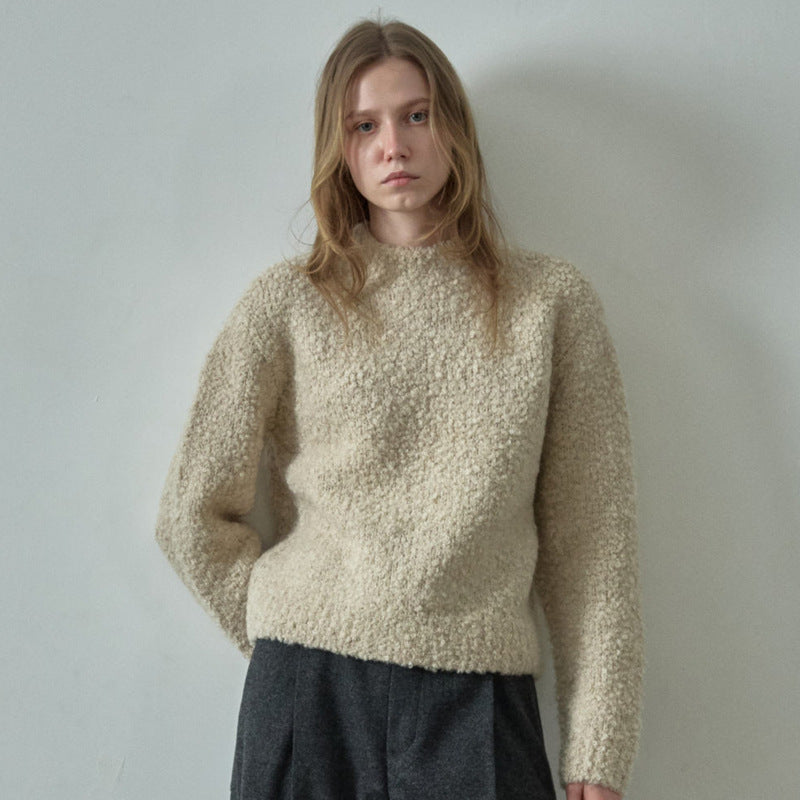 Weicher Damenpullover mit strukturiertem Muster und Rundhals von berg-feldt