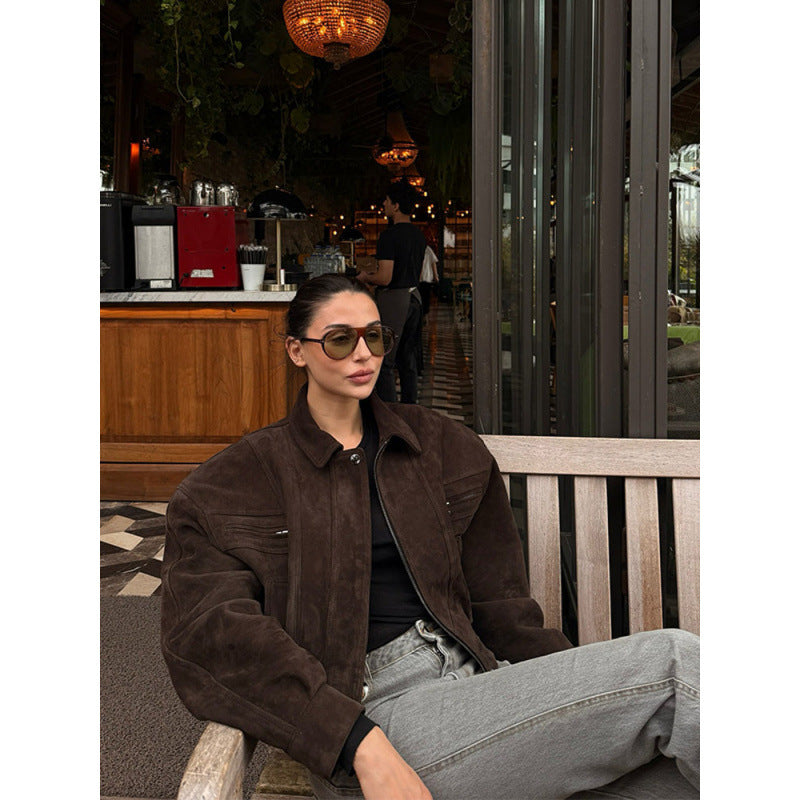 Veste Courte en Daim Tendance Femme Berg-Feldt