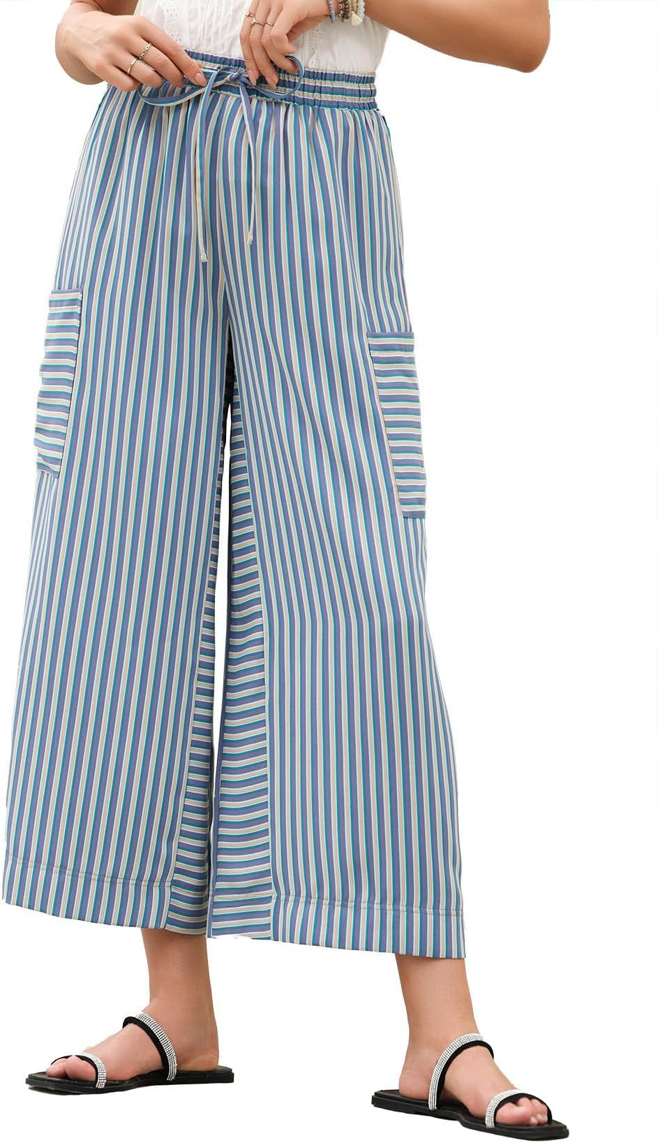 Pantalon palazzo léger et coloré avec ceinture pour femme de berg-feldt