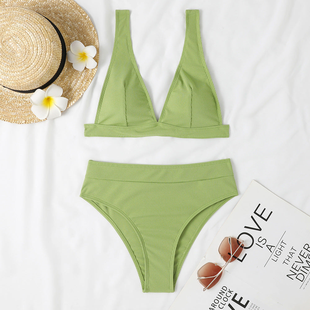 Ensemble de bikini taille haute et décolleté en V profond pour femme de berg-feldt