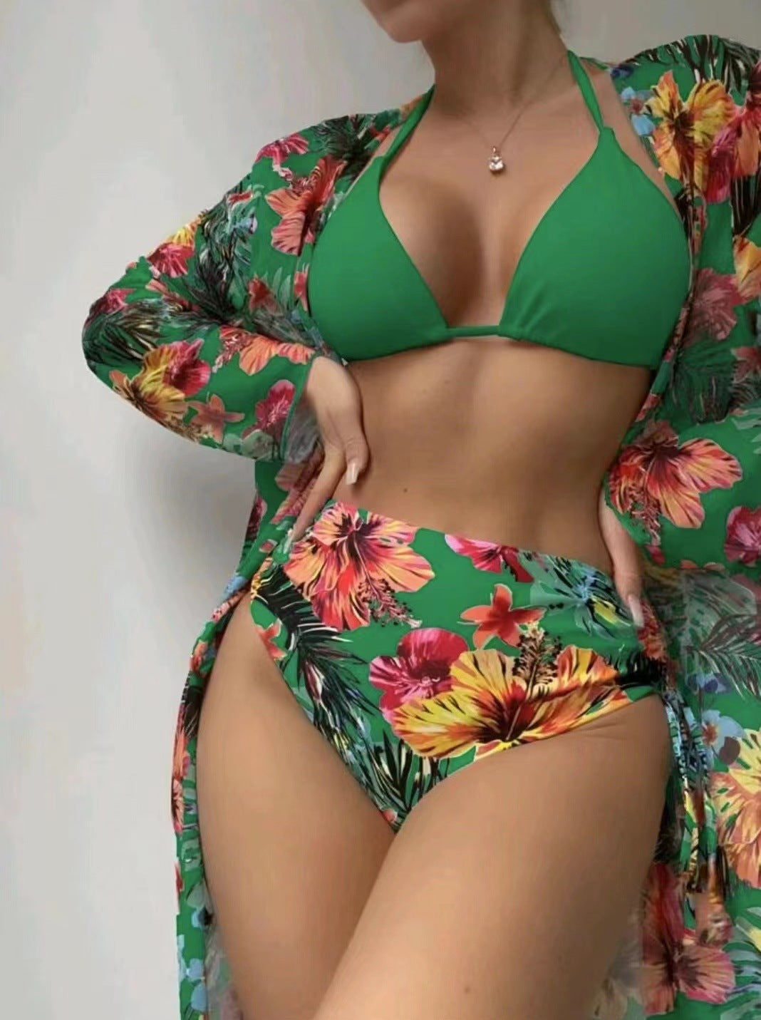 Bas de bikini taille haute à imprimé floral berg-feldt