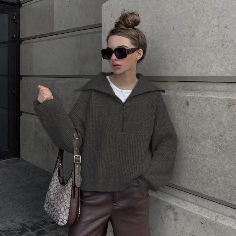 Berg-Feldt | Rippstrickpullover mit Reißverschluss Weich und Warm Lässig Schick