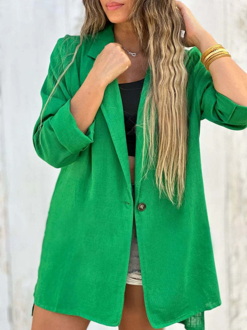 Robe blazer légère pour femme avec bras enveloppants et boutons de berg-feldt
