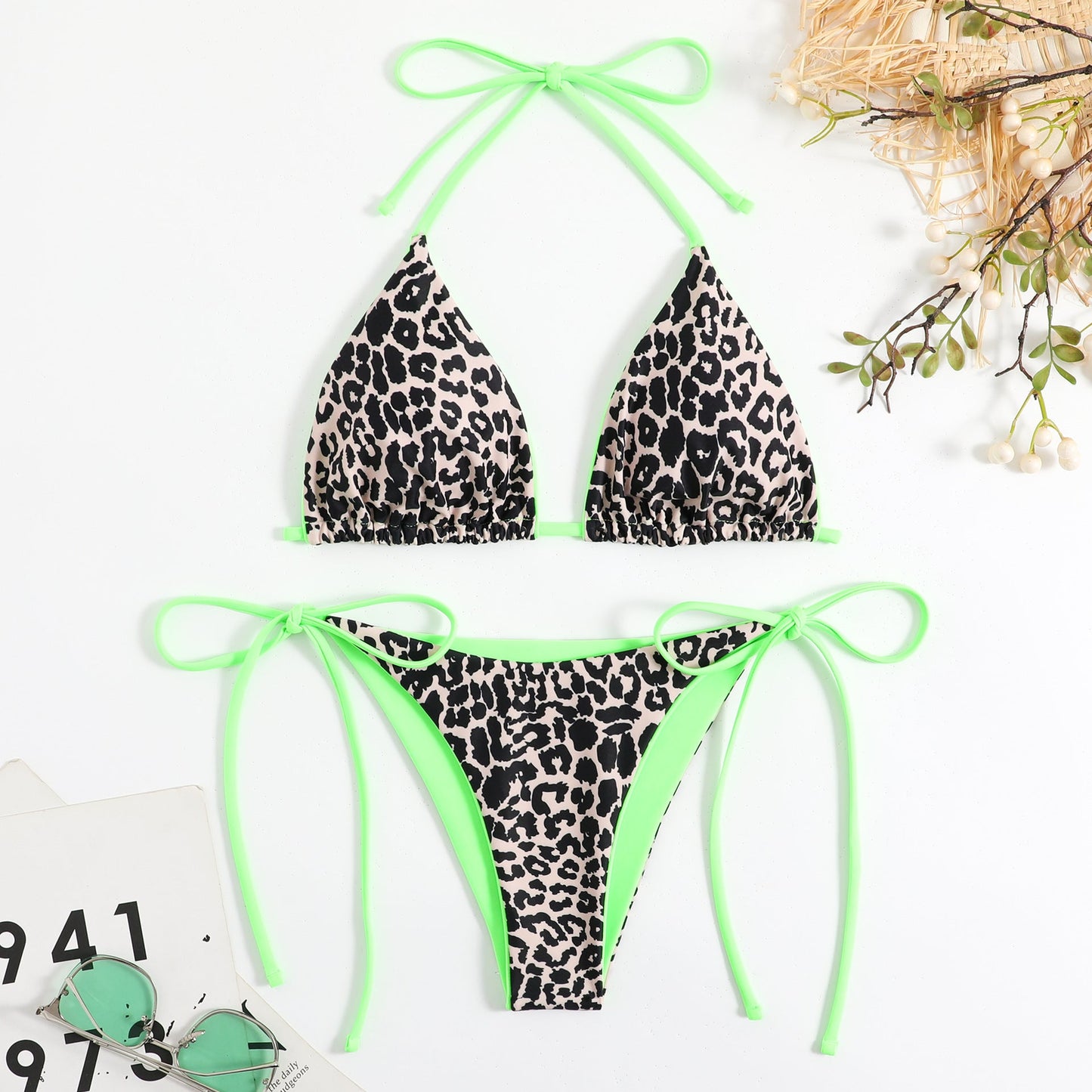 Ensemble bikini imprimé animal pour femme avec bretelles réglables de berg-feldt