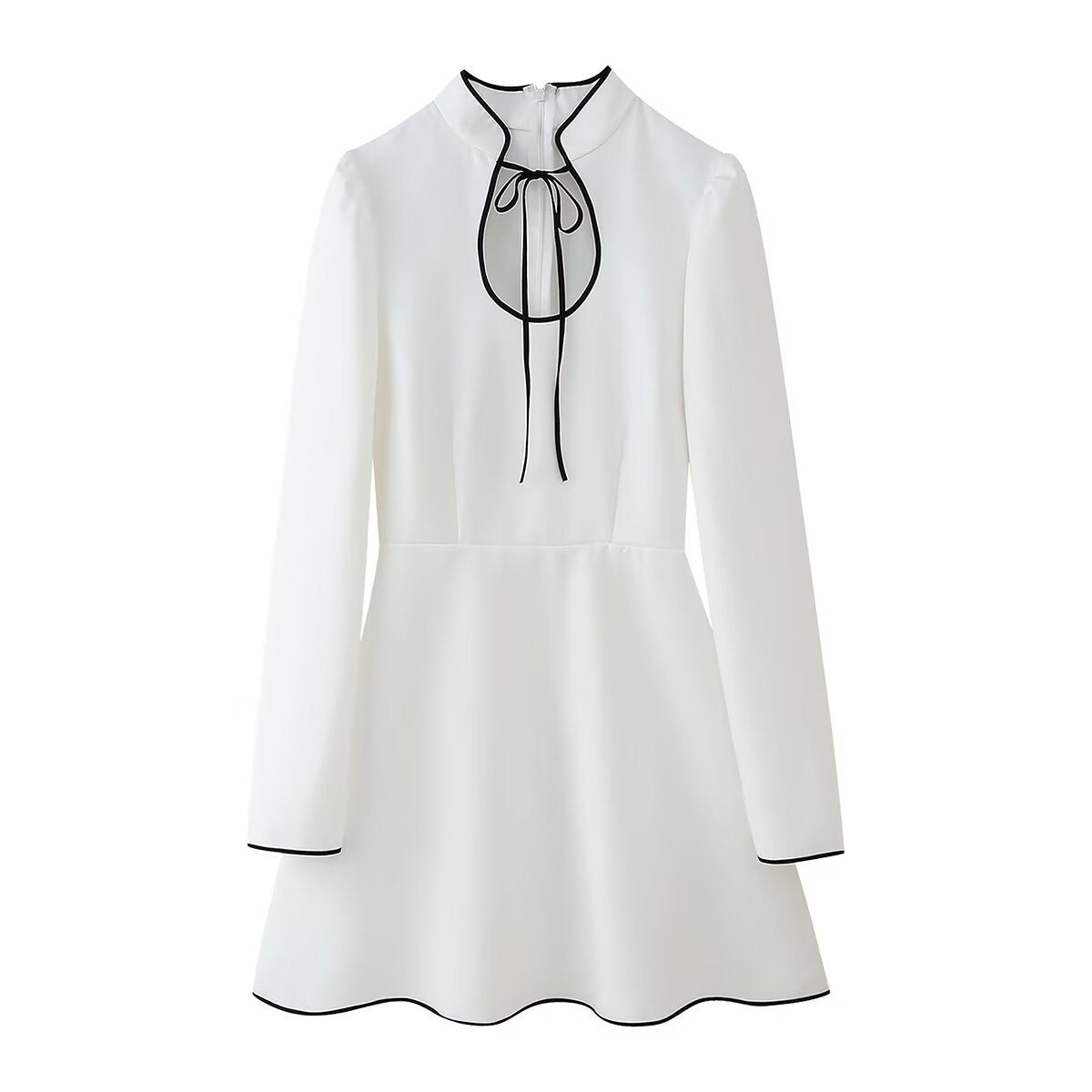 Robe trapèze à manches longues pour femme avec bordure contrastée de berg-feldt