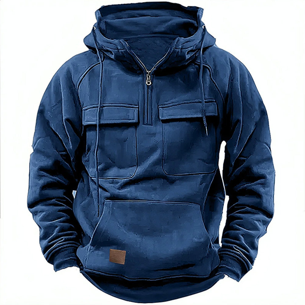Herren-Fleece-Hoodie mit Reißverschluss und großen Taschen Berg-Feldt