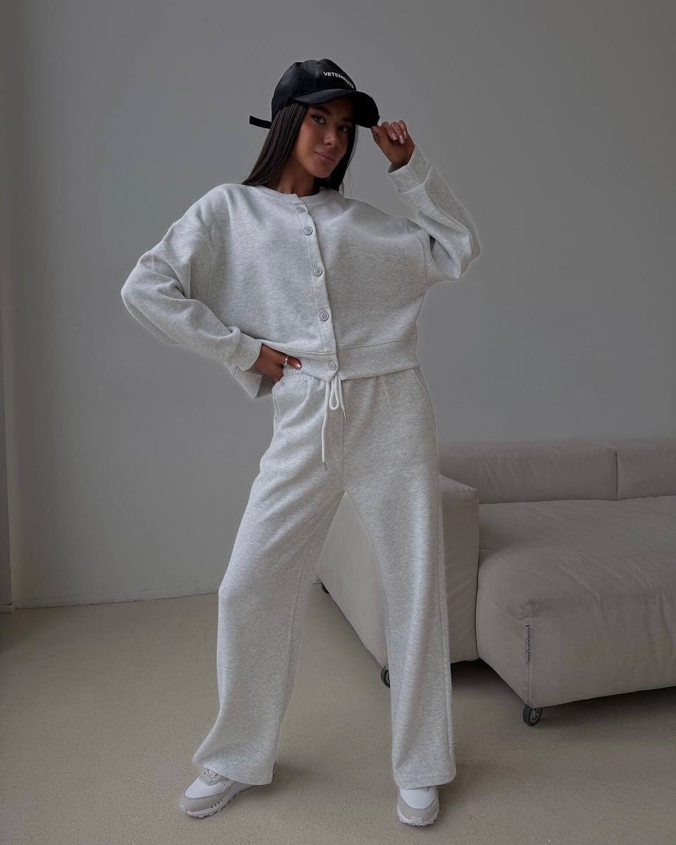 Ensemble cardigan et pantalon de jogging décontractés pour femme Berg-Feldt