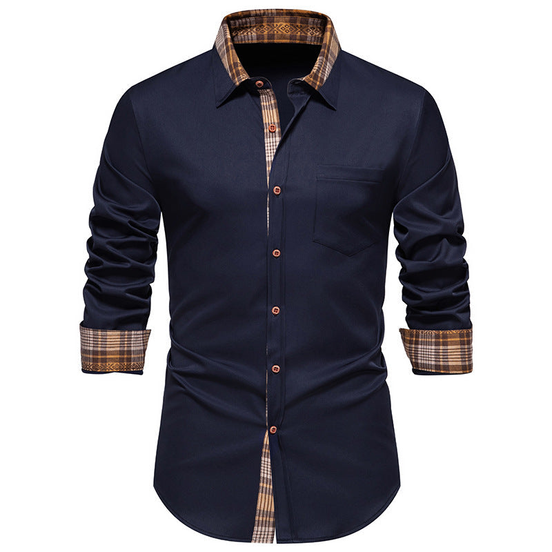 Chemise homme mode avec col à carreaux et poche poitrine Berg-Feldt
