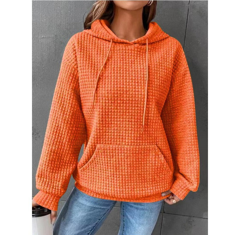 Sweat à capuche gaufré pour femme avec poche kangourou et coupe décontractée Berg-Feldt