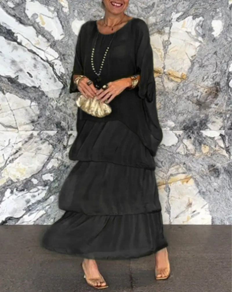 Elegantes Maxikleid mit fließendem Rock und Rüschen von berg-feldt