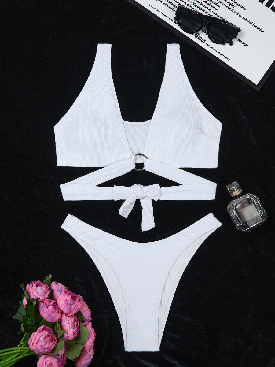 Ensemble de bikini pour femme Berg-feldt avec détails côtelés et découpes