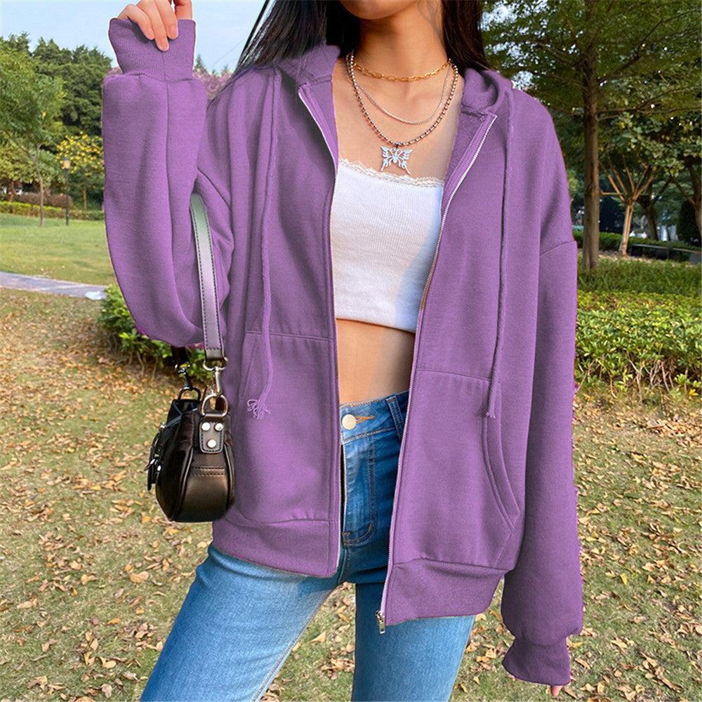 Cardigan décontracté zippé à capuche pour femme berg-feldt
