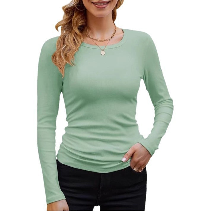 T-shirt à manches longues près du corps en fine maille côtelée pour femme de berg-feldt