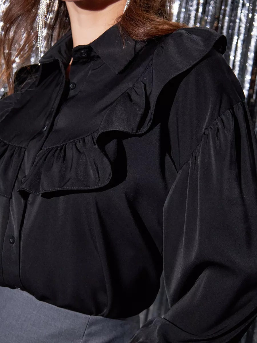 Elegantes Blusenshirt für Damen aus weicher Baumwolle mit Rüschen von berg-feldt