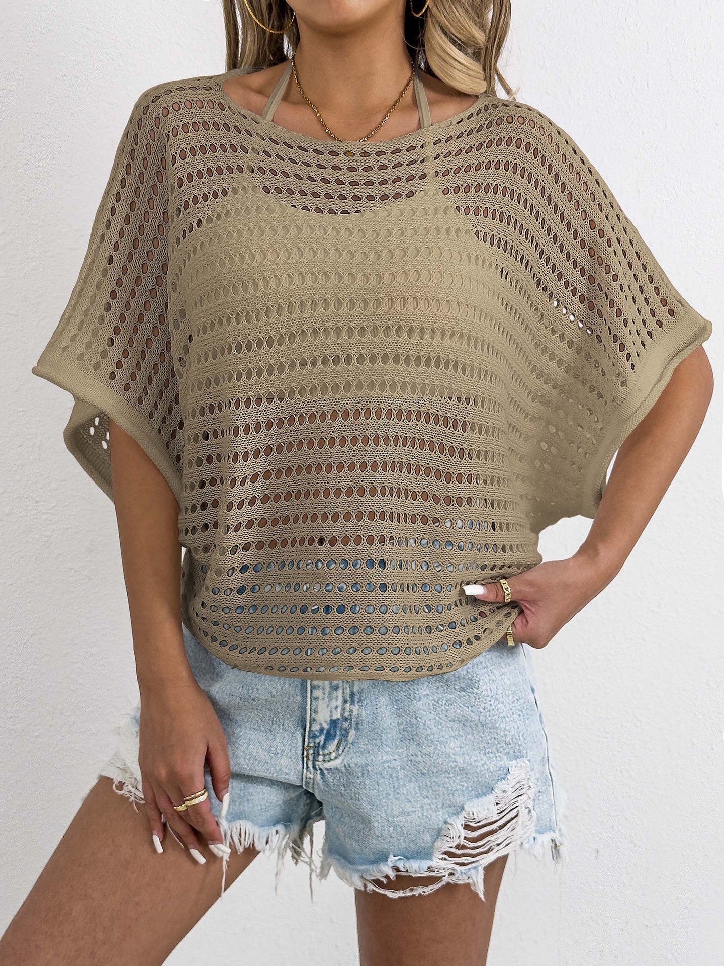 Cache-maillot en maille ajourée berg-feldt pour femme