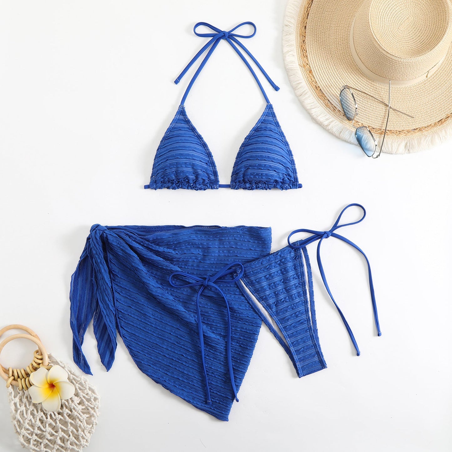 Haut de bikini et bas de maillot de bain style cache-cœur à volants Berg-Feldt pour femme