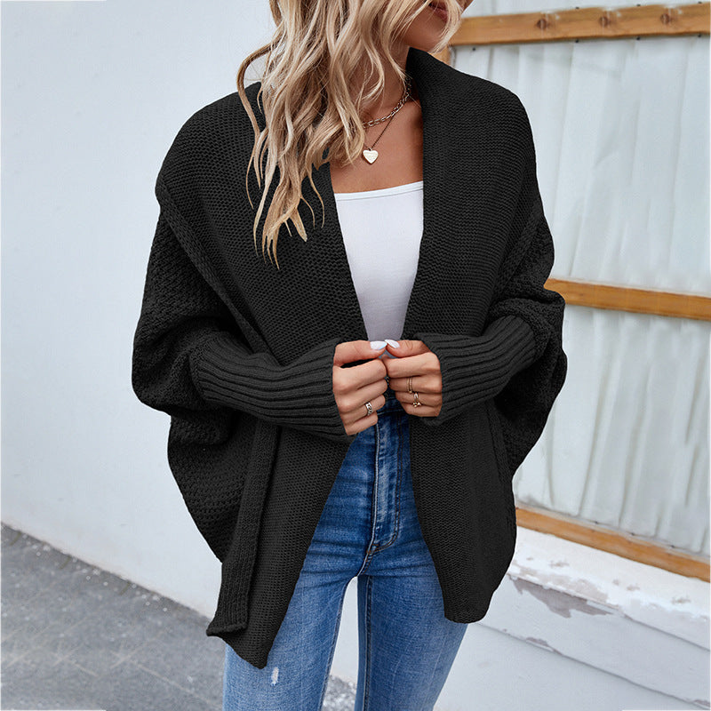Damen Strickjacke mit offenem Schnitt und voluminösen Ärmeln Berg-Feldt