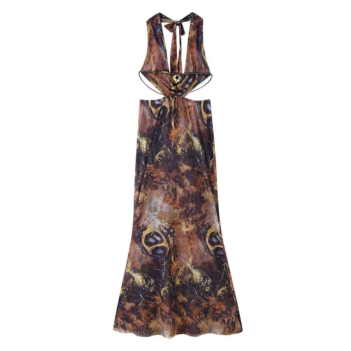 Robe longue style bohème pour femme à dos nu, par berg-feldt