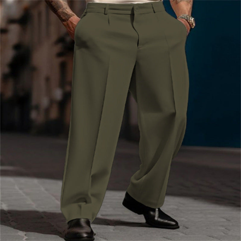 Pantalon de costume classique pour homme à taille haute et jambes larges Berg-Feldt