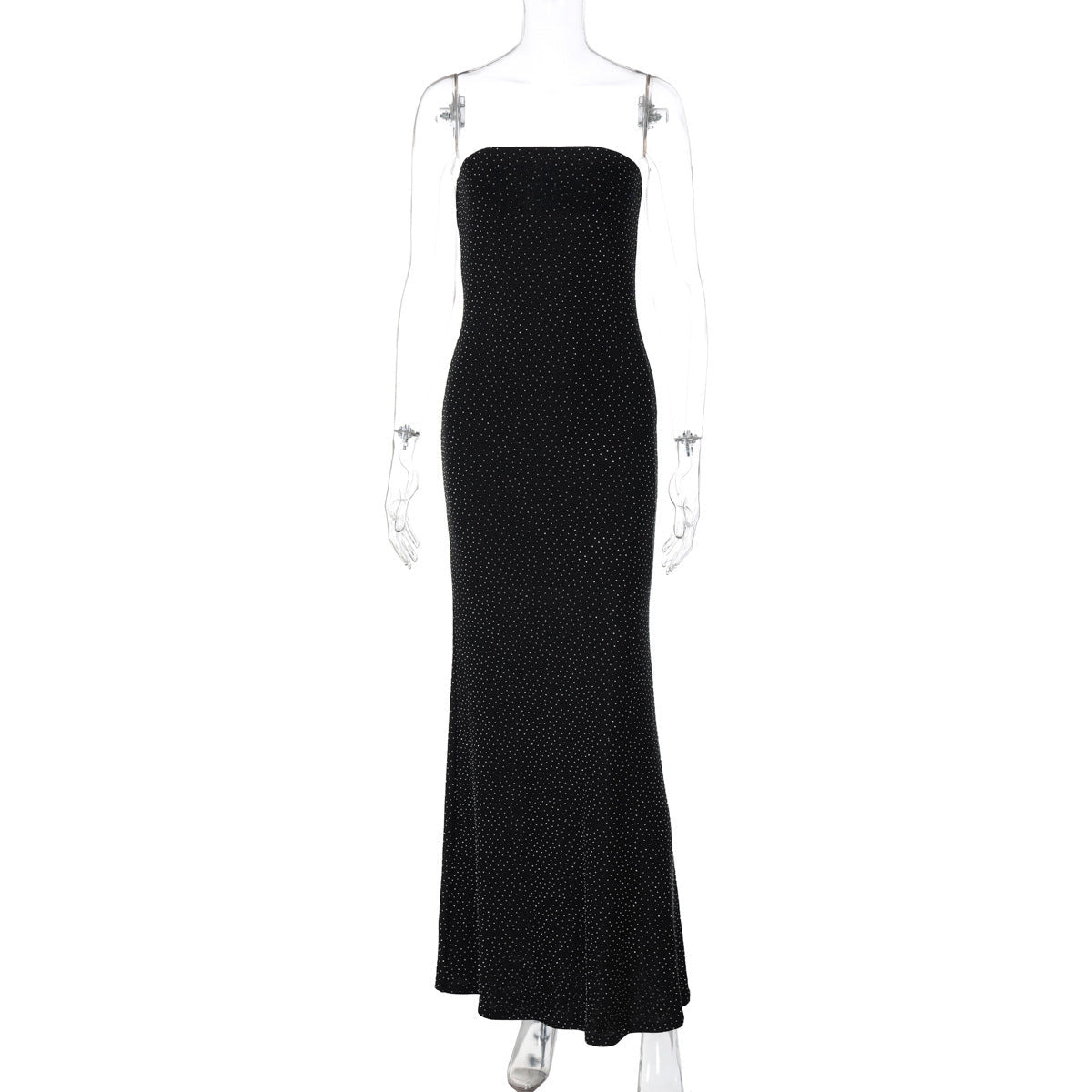 Schulterfreies, elegantes Maxikleid mit funkelnden Details von berg-feldt