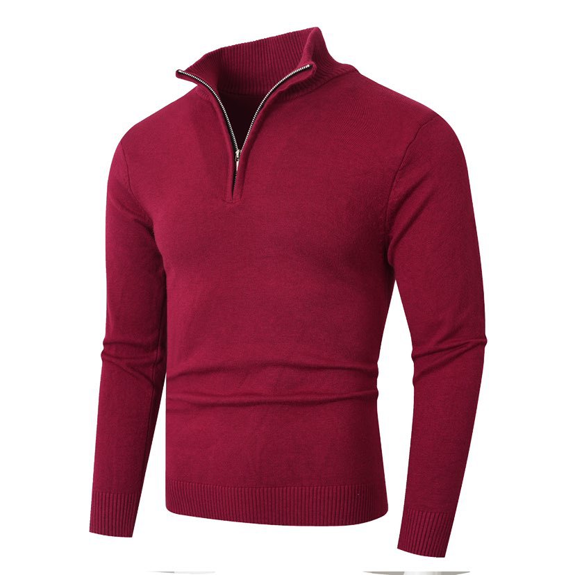 Herren Strickpullover mit modernem Stehkragen und hochwertigem Reißverschluss Berg-Feldt
