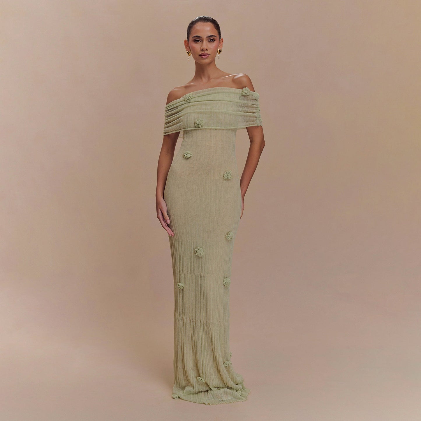 Robe longue à fleurs pour femme, épaules dénudées, berg-feldt