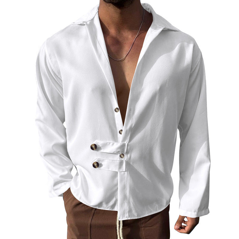 Herren Elegantes Hemd mit innovativem Knopfdesign und tiefem V-Ausschnitt Berg-Feldt