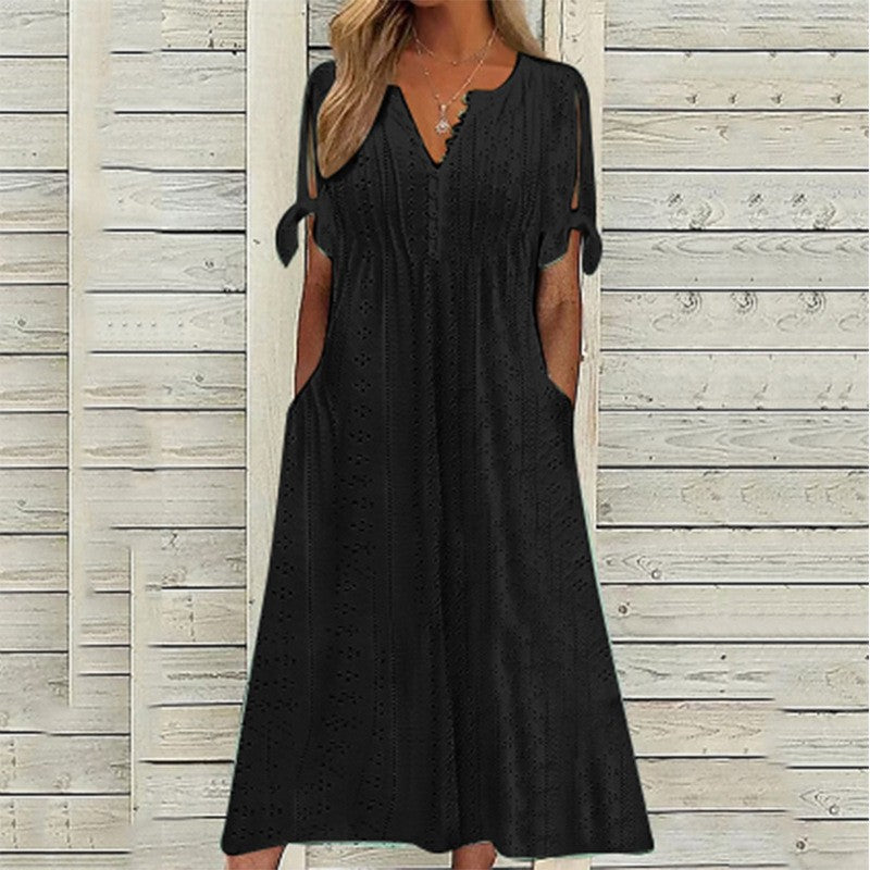 Berg-Feldt Robe longue pour femmes avec design découpé et poches