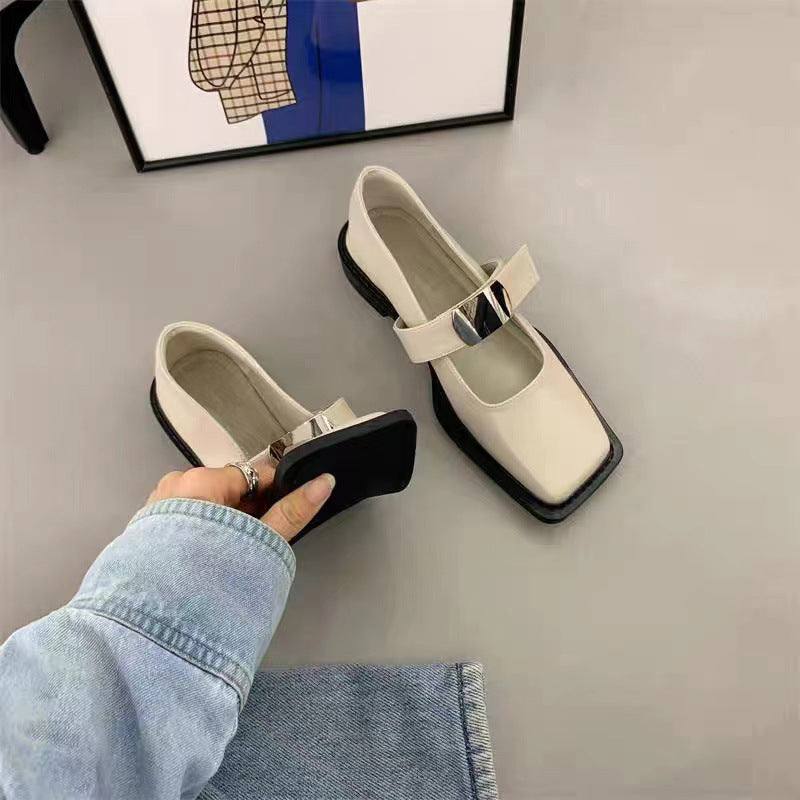 Ballerines Berg-Feldt pour femme à bout carré avec accent métallique