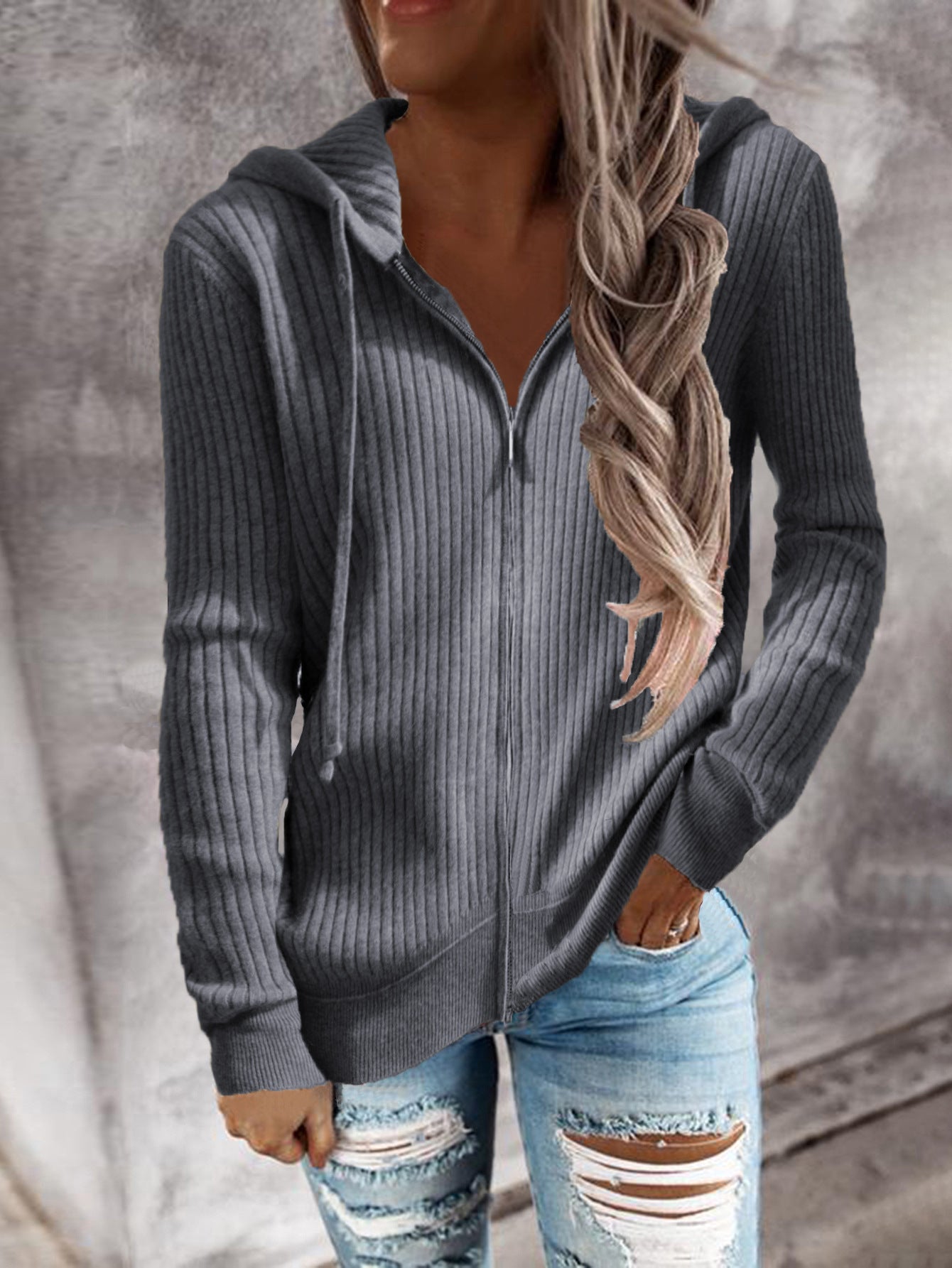 Veste à capuche pour femme en tissu texturé avec poches pratiques Berg-Feldt