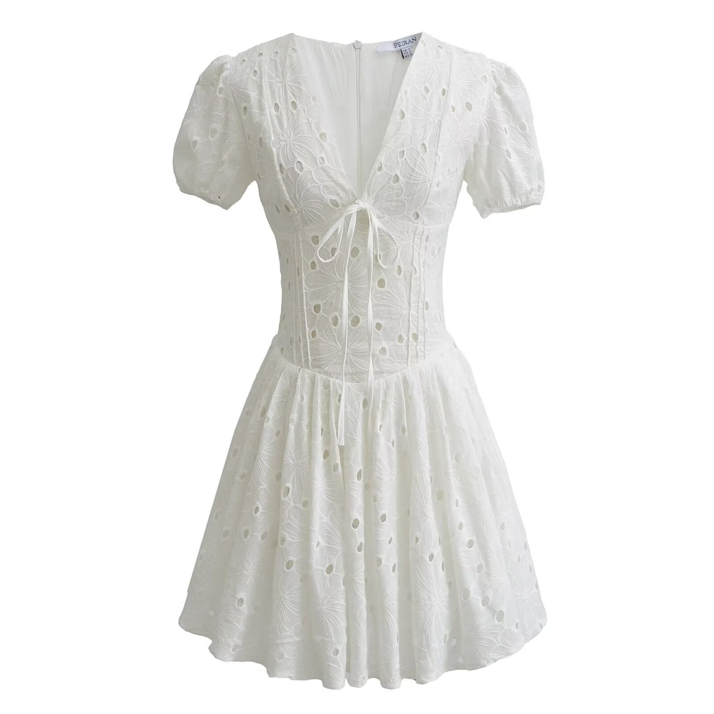 Short dress with embroidered cutouts berg-feldt
