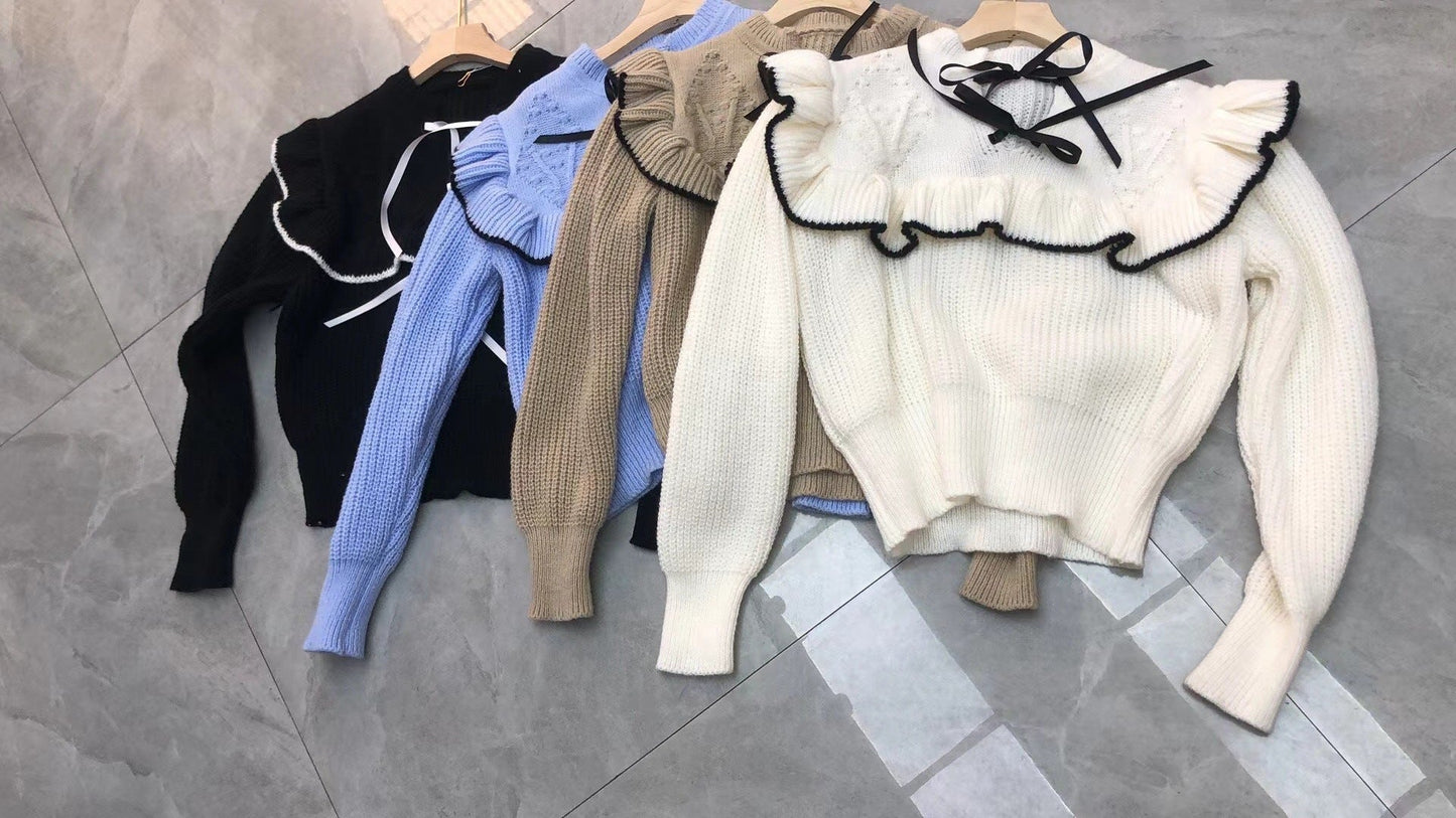 Pull en maille pour femme avec élégante ruche et capuche Berg-Feldt
