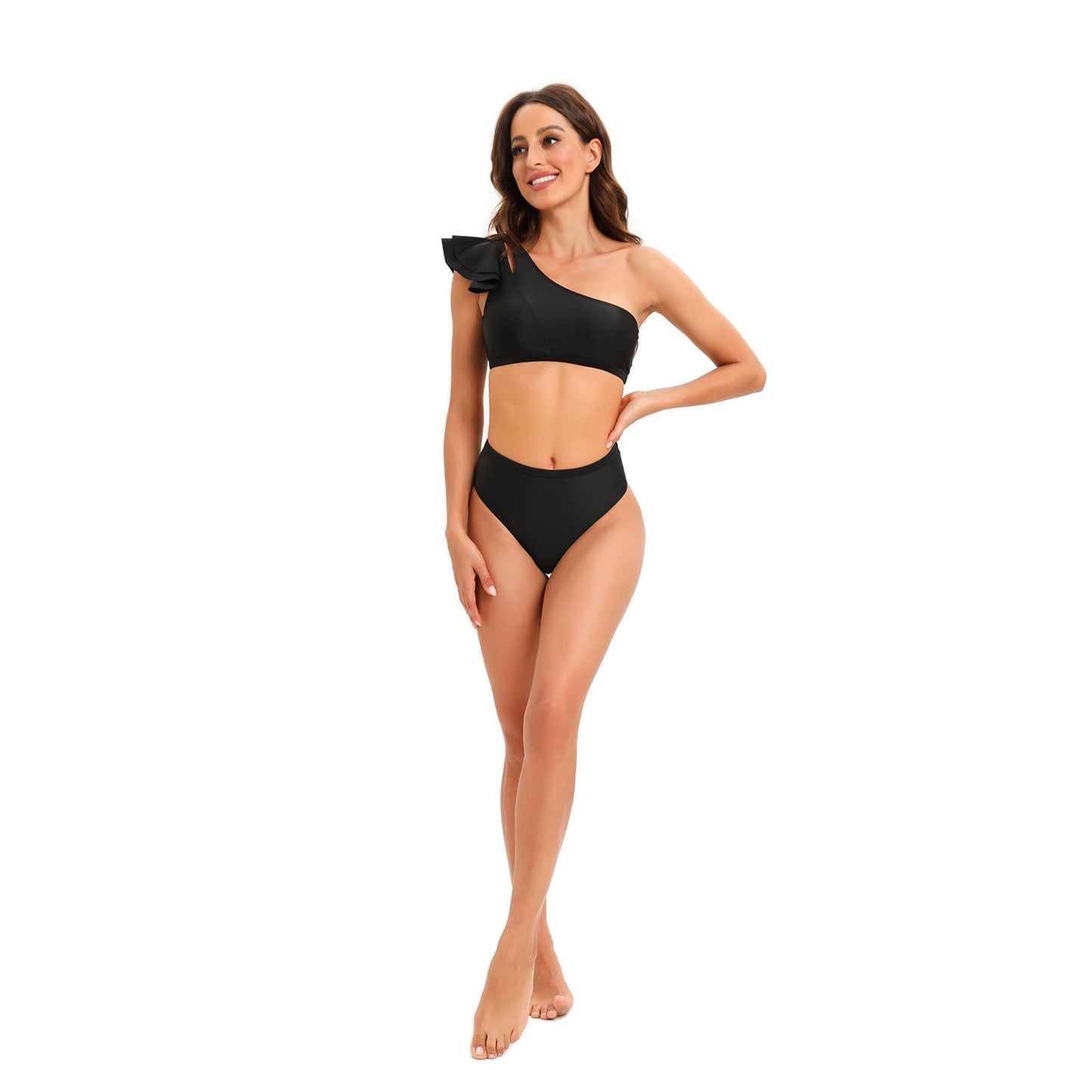 Elegantes Damen Bikini-Set mit asymmetrischem Oberteil und Rüschen von berg-feldt