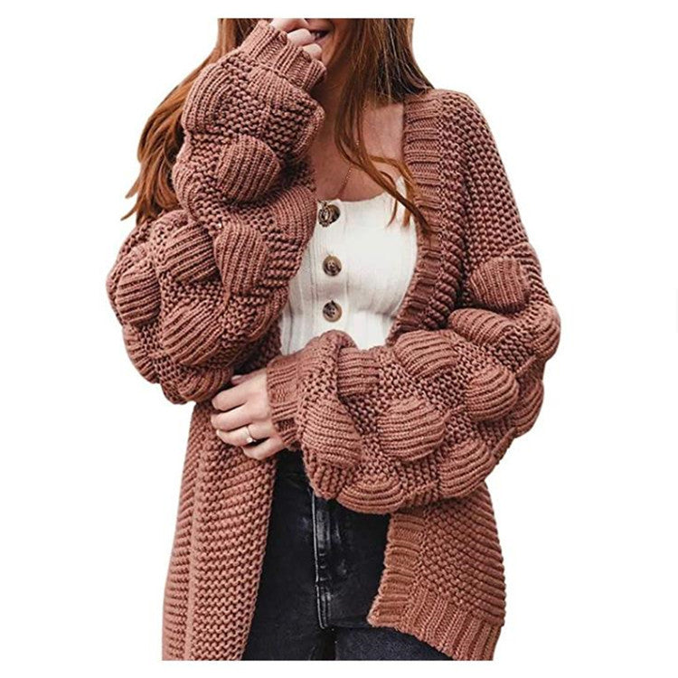 Cardigan en tricot pour femmes à manches volumineuses Berg-Feldt