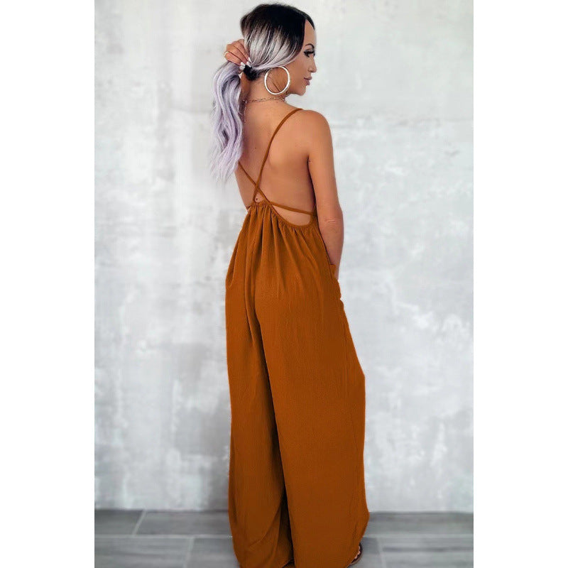 Combinaison élégante berg-feldt pour femme avec jambes larges et dos ouvert