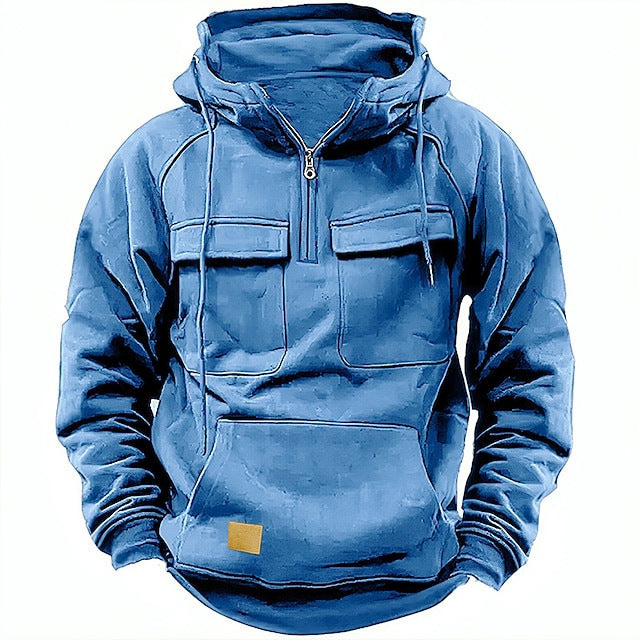 Hoodie utilitaire pour hommes avec poches plaquées et demi-fermeture éclair Berg-Feldt