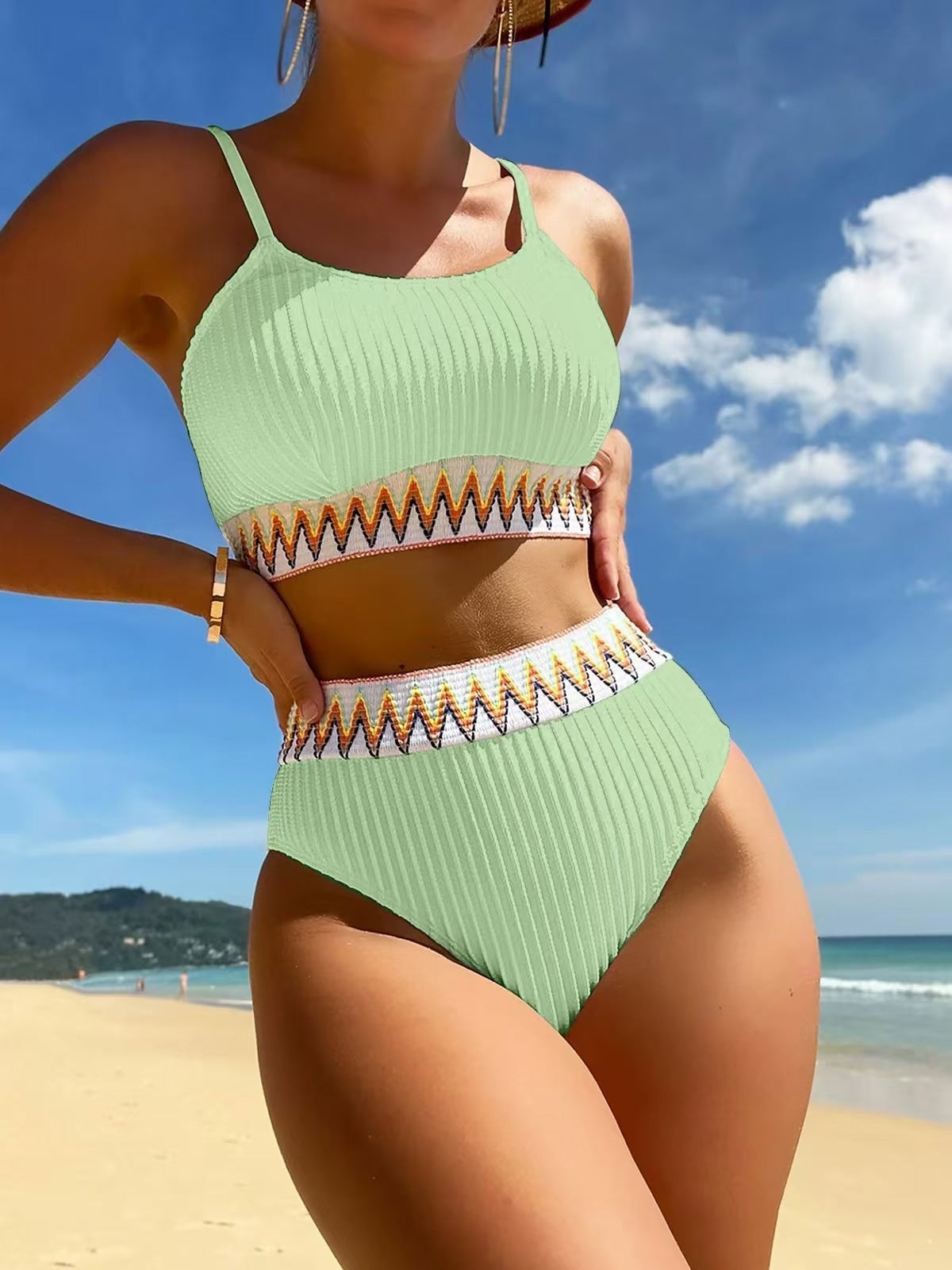 Ensemble de bikini taille haute pour femme avec bande décorative par berg-feldt